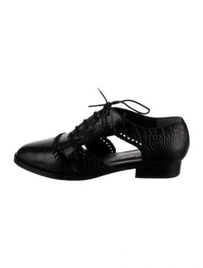 Pre-owned Robert Clergerie Leather Oxfords In Black