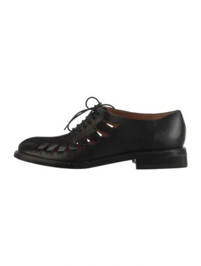Pre-owned Robert Clergerie Leather Oxfords In Black
