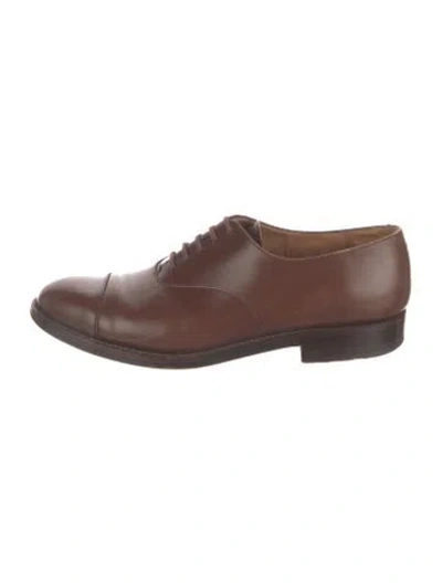 Pre-owned Robert Clergerie Leather Oxfords In Brown