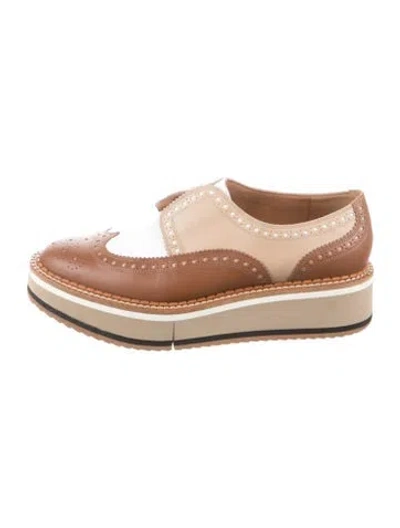 Pre-owned Robert Clergerie Leather Oxfords In Brown