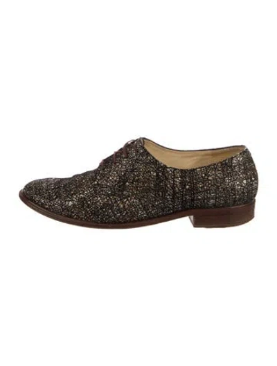 Pre-owned Robert Clergerie Leather Patterned Oxfords In Multi