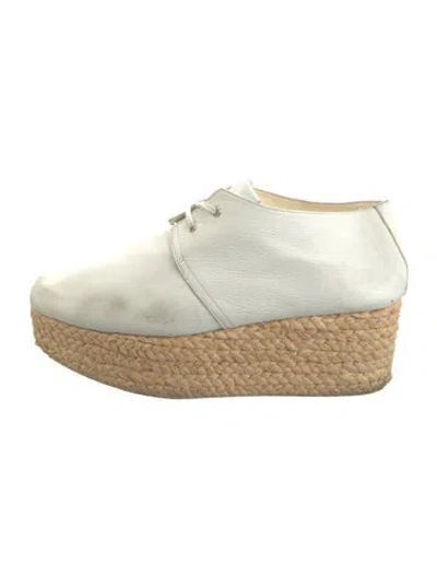 Pre-owned Robert Clergerie Leather Printed Mules In White