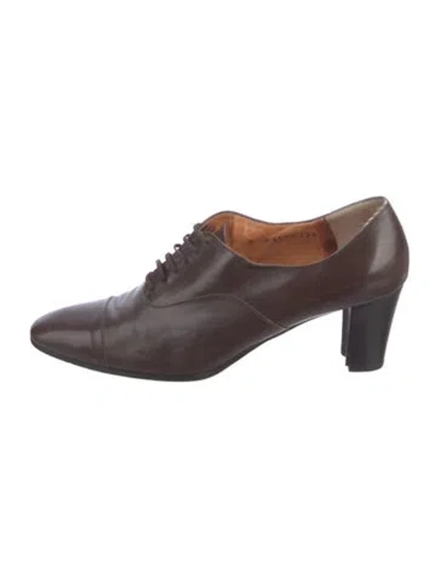 Pre-owned Robert Clergerie Leather Pumps In Brown