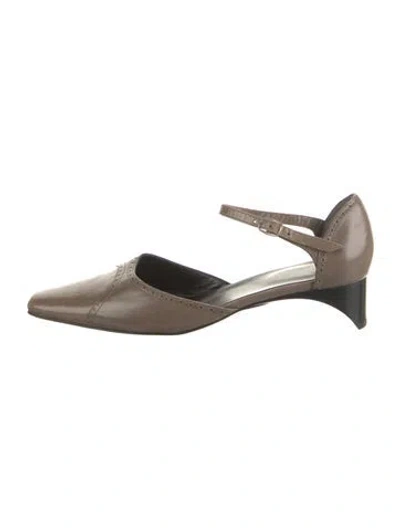 Pre-owned Robert Clergerie Leather Pumps In Grey