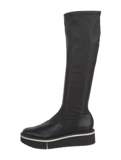 Pre-owned Robert Clergerie Leather Rain Boots In Black