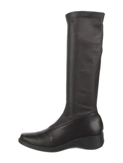 Pre-owned Robert Clergerie Leather Riding Boots In Black