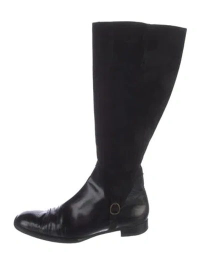 Pre-owned Robert Clergerie Leather Riding Boots In Black