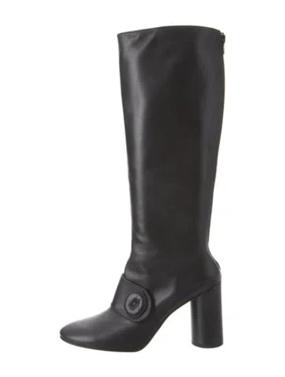 Pre-owned Robert Clergerie Leather Riding Boots In Black