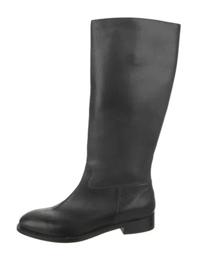 Pre-owned Robert Clergerie Leather Riding Boots In Black