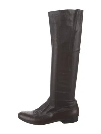 Pre-owned Robert Clergerie Leather Riding Boots In Brown