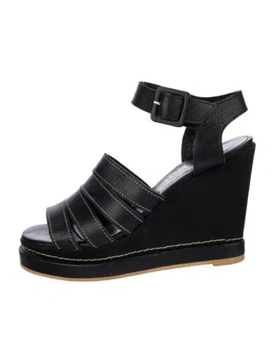 Pre-owned Robert Clergerie Leather Sandals In Black