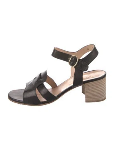 Pre-owned Robert Clergerie Leather Sandals In Black
