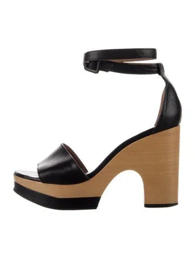 Pre-owned Robert Clergerie Leather Sandals In Black