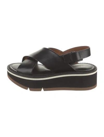 Pre-owned Robert Clergerie Leather Sandals In Black