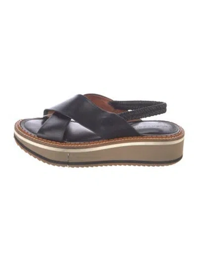 Pre-owned Robert Clergerie Leather Sandals In Black