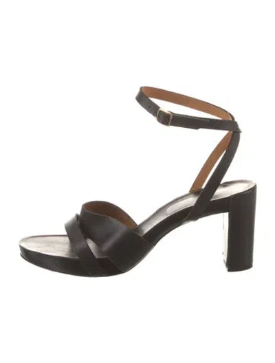 Pre-owned Robert Clergerie Leather Sandals In Black
