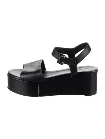 Pre-owned Robert Clergerie Leather Sandals In Black
