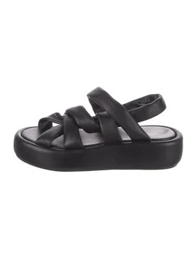 Pre-owned Robert Clergerie Leather Sandals In Black