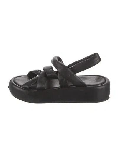 Pre-owned Robert Clergerie Leather Sandals In Black