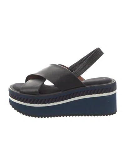 Pre-owned Robert Clergerie Leather Sandals In Black