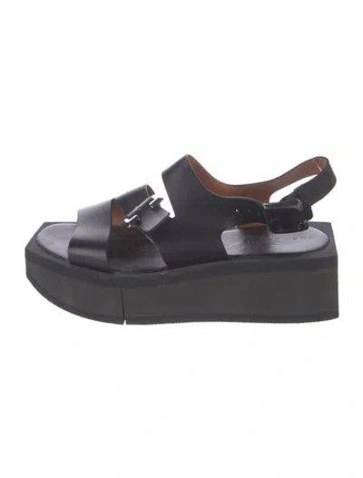 Pre-owned Robert Clergerie Leather Sandals In Black