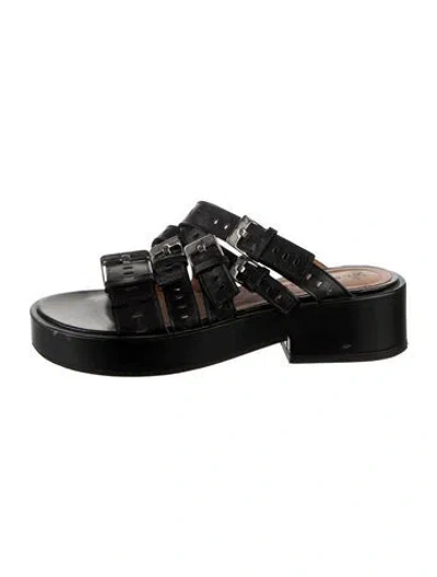 Pre-owned Robert Clergerie Leather Sandals In Black