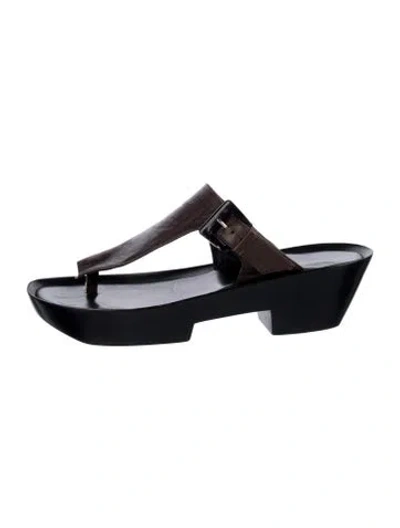 Pre-owned Robert Clergerie Leather Sandals In Black