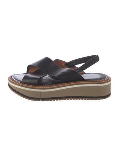 Pre-owned Robert Clergerie Leather Sandals In Black