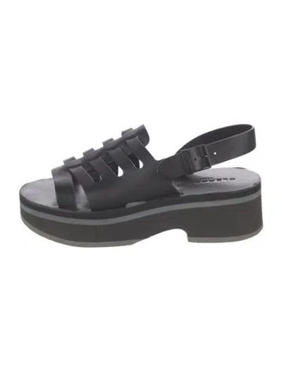 Pre-owned Robert Clergerie Leather Sandals In Black