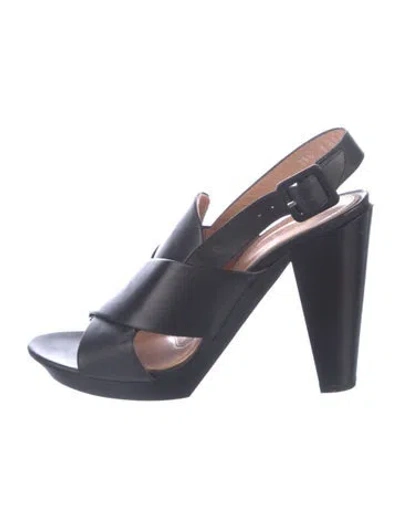 Pre-owned Robert Clergerie Leather Sandals In Black
