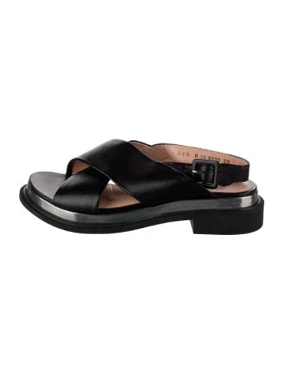 Pre-owned Robert Clergerie Leather Sandals In Black
