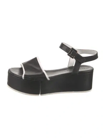 Pre-owned Robert Clergerie Leather Sandals In Black/white