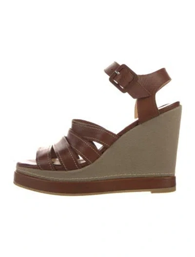 Pre-owned Robert Clergerie Leather Sandals In Brown