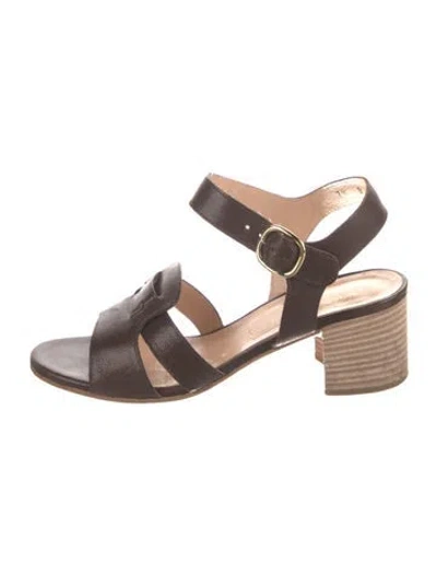 Pre-owned Robert Clergerie Leather Sandals In Brown