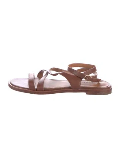 Pre-owned Robert Clergerie Leather Sandals In Brown