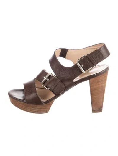 Pre-owned Robert Clergerie Leather Sandals In Brown