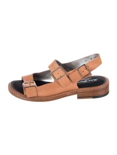 Pre-owned Robert Clergerie Leather Sandals In Brown