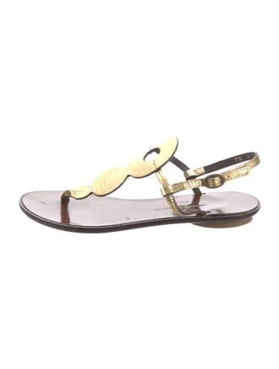 Pre-owned Robert Clergerie Leather Sandals In Gold