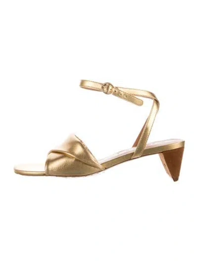 Pre-owned Robert Clergerie Leather Sandals In Gold