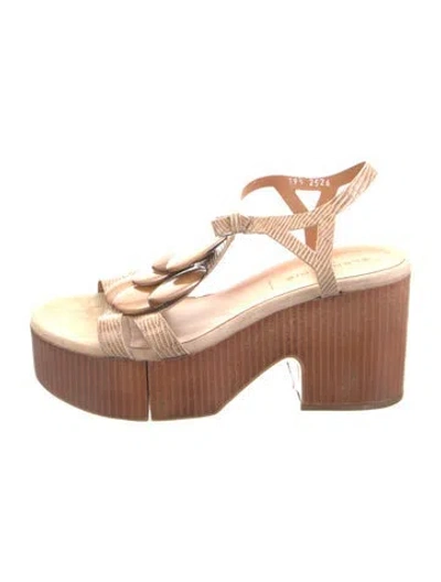 Pre-owned Robert Clergerie Leather Sandals In Neutral