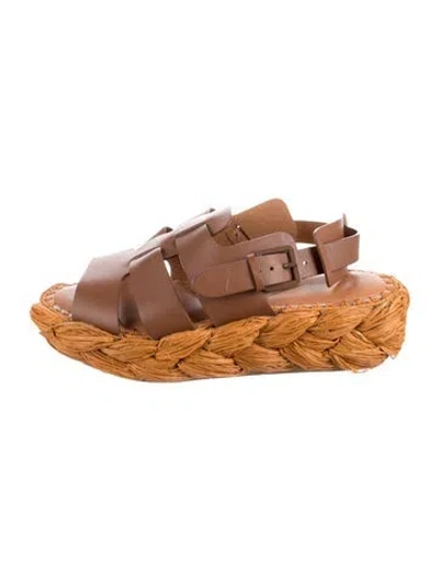 Pre-owned Robert Clergerie Leather Sandals In Neutrals