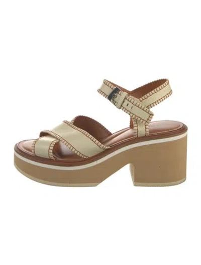 Pre-owned Robert Clergerie Leather Sandals In Neutrals