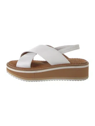 Pre-owned Robert Clergerie Leather Sandals In Neutrals/white