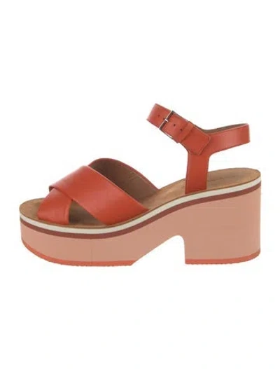 Pre-owned Robert Clergerie Leather Sandals In Orange