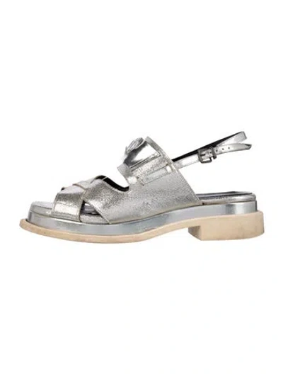 Pre-owned Robert Clergerie Leather Sandals In Silver