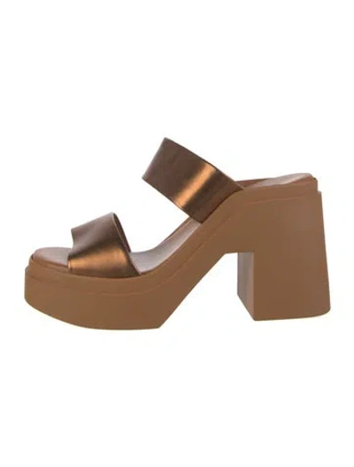 Pre-owned Robert Clergerie Leather Sandals W/ Tags In Brown