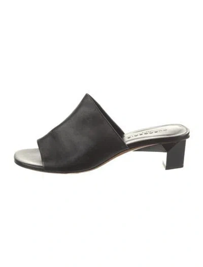 Pre-owned Robert Clergerie Leather Slides In Black