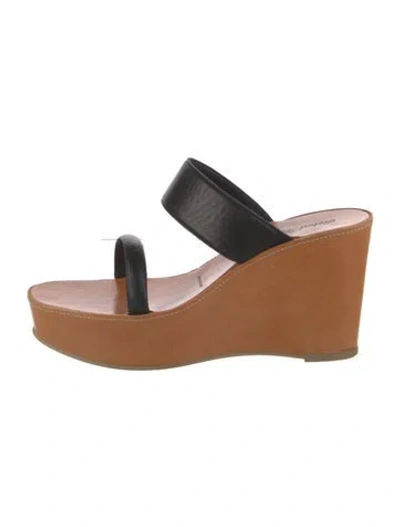 Pre-owned Robert Clergerie Leather Slides In Black