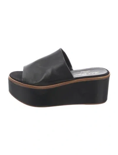 Pre-owned Robert Clergerie Leather Slides In Black