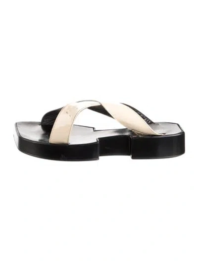Pre-owned Robert Clergerie Leather Slides In Black